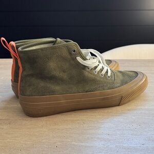 SeaVees Huckberry Olive Sneakers with Orange Details